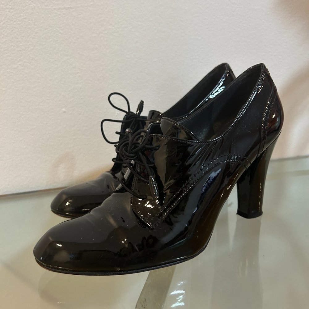 Stuart Weitzman Black Patent Leather Shoe Boot